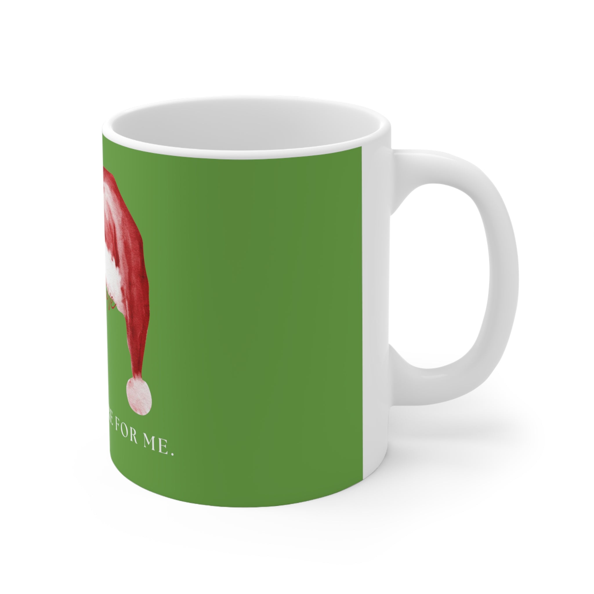Ceramic Mug 11oz - Santa's Milk & Cookies - Green