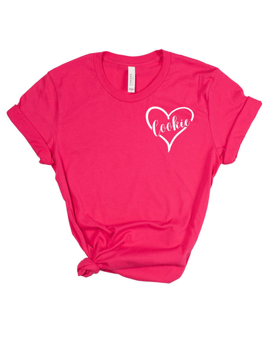Cookie heart -T-shirt (R. corner) - Mega-licious Cookie Co.