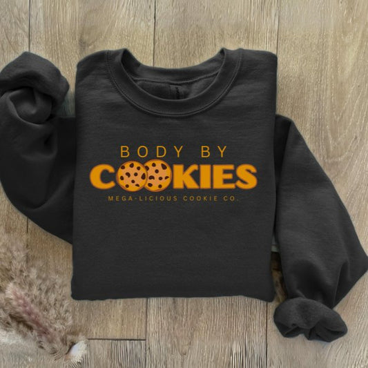 Crewneck Sweatshirt- body by cookies - Mega-licious Cookie Co.