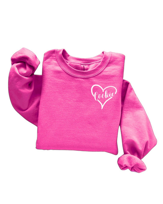 Crewneck sweatshirt Heart-Cookie (R.corner) - Mega-licious Cookie Co.